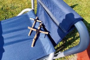 Finished crosses in a chair